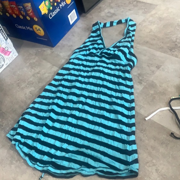 Free People Blue and black swimsuit cover up
